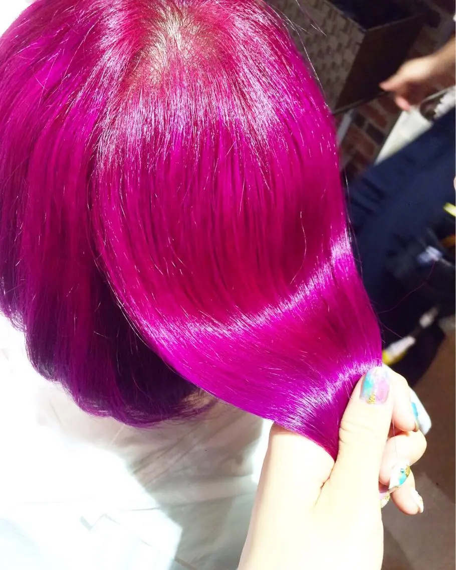 ショート ミディアム セミロング カラー ピンクカラー パープルカラー メンズ特化美容師 カラー専門ぺーターのヘアスタイル