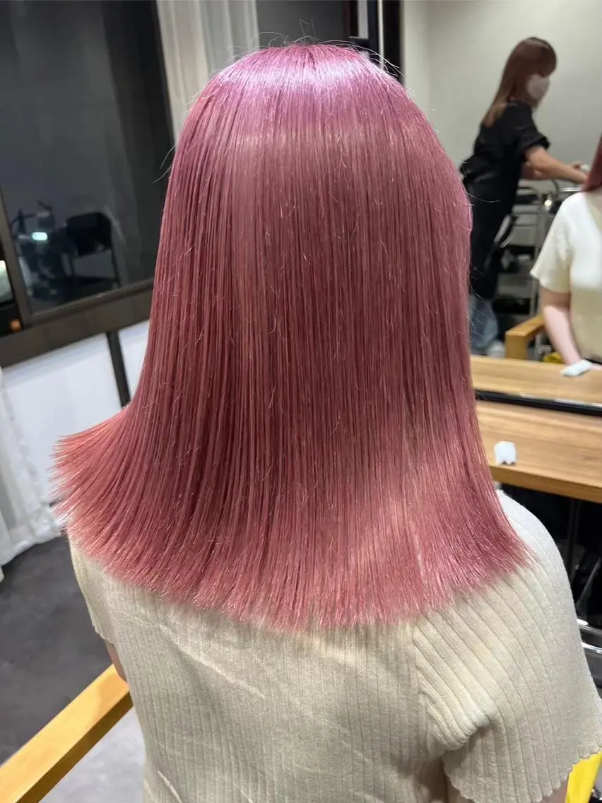 ロング カラー ピンクカラー ロング 透明感×ダブルカラ ーHarusa🎀のヘアスタイル