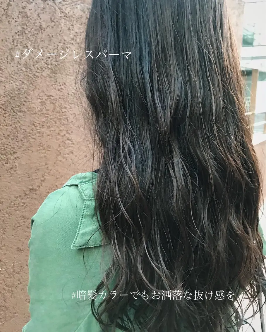 セミロング カラー パーマ ヘアアレンジ セミロングパーマ 松田 亮葉のヘアスタイル