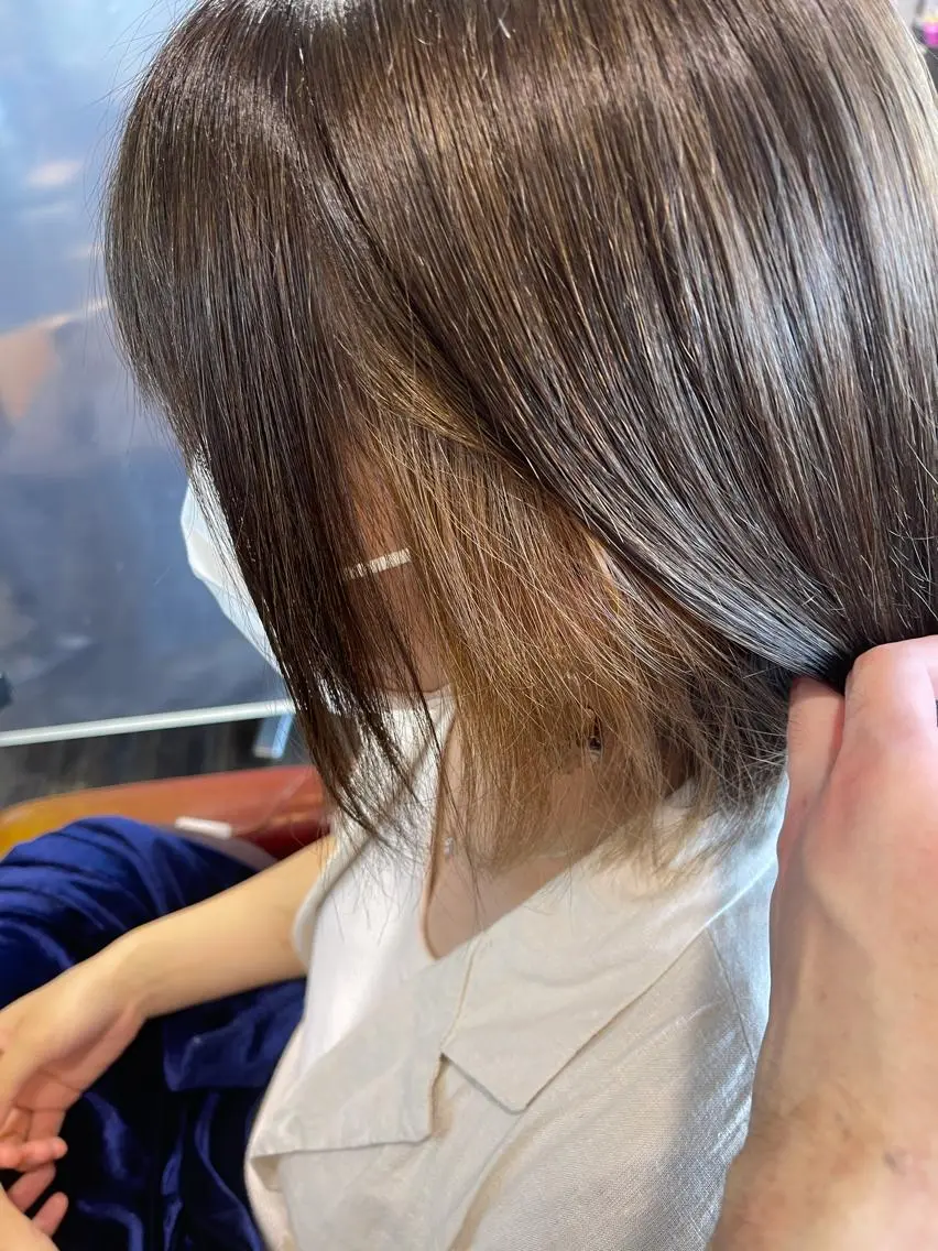 ミディアム カラー ベージュカラー ブリーチ グレージュ カット ヘアカラー メンズスタイル /メンズパーマ/須藤のヘアスタイル