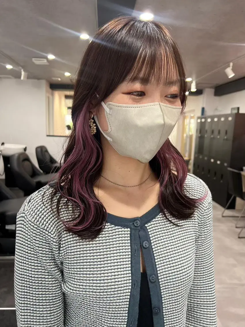 セミロング カラー ヘアアレンジ 🎀ブリーチ ハイト ーン ♡Kanon♡のヘアスタイル