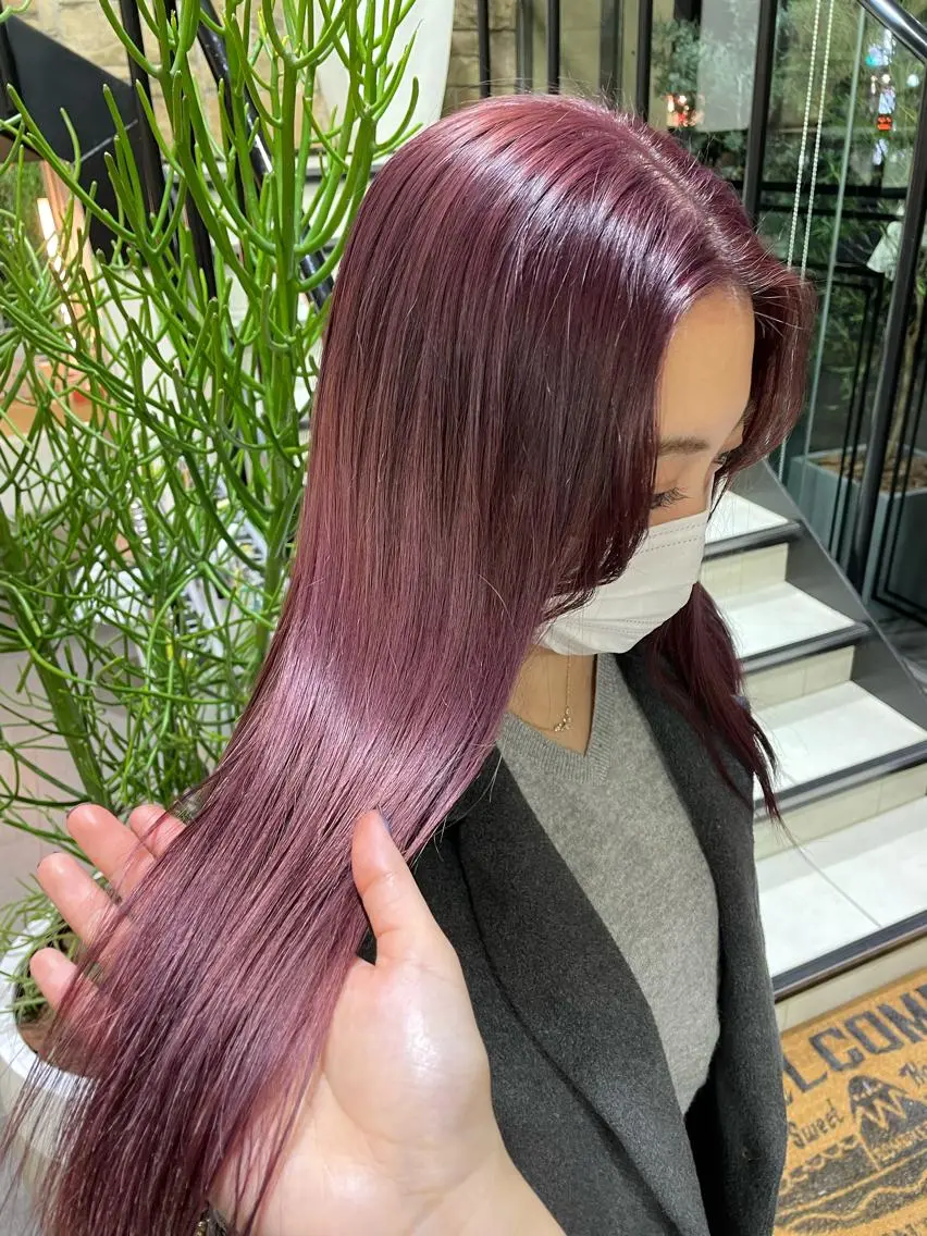 ロング ピンクラベンダー 艶髪カラー🫧 髪質改善🪽萩原のヘアスタイル