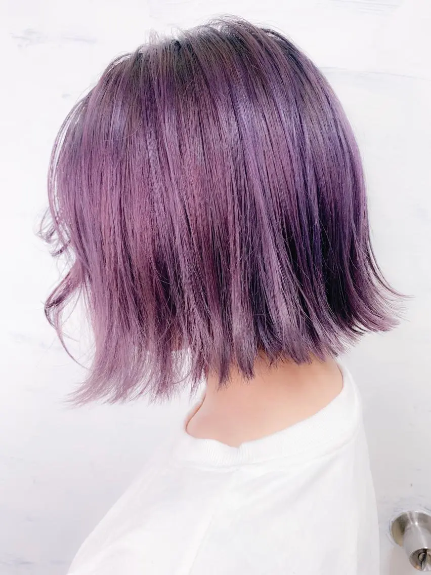ショート カラー ブリーチ ラベンダーカラー ヘアカラー エクステ BOX mico.のヘアスタイル