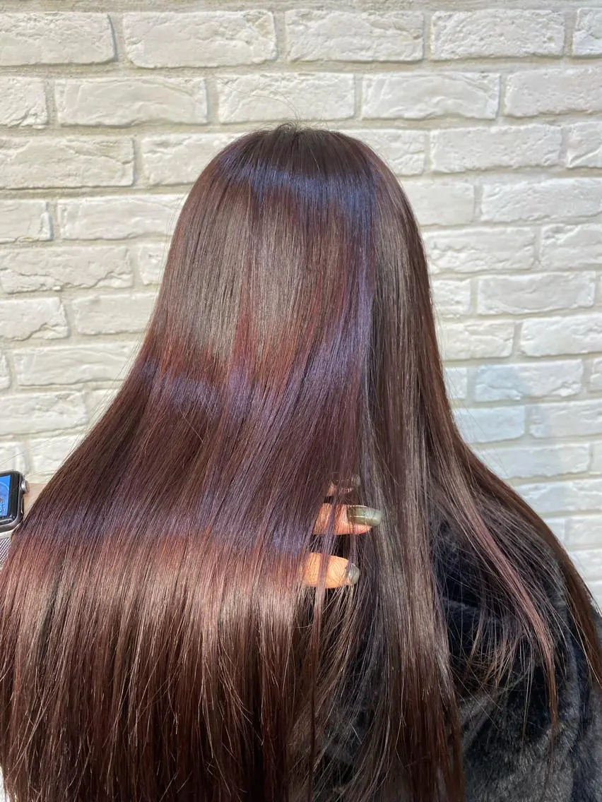セミロング ピンクブラウン 髪質改善 トリートメント 酸熱トリートメント カット ヘアカラー トリートメント ココロ☀️ CLUTCH天王寺店のヘアスタイル
