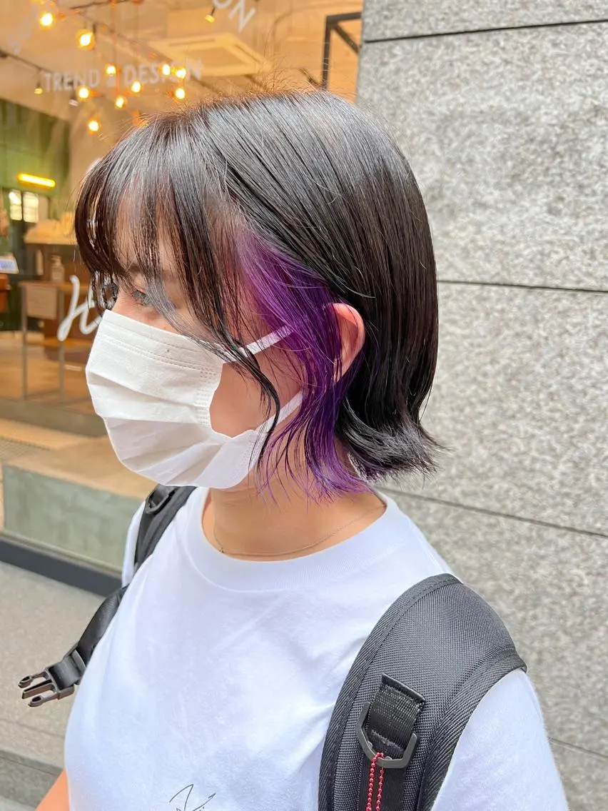 ショート カラー ラベンダーカラー THINK SHOP sakiのヘアスタイル