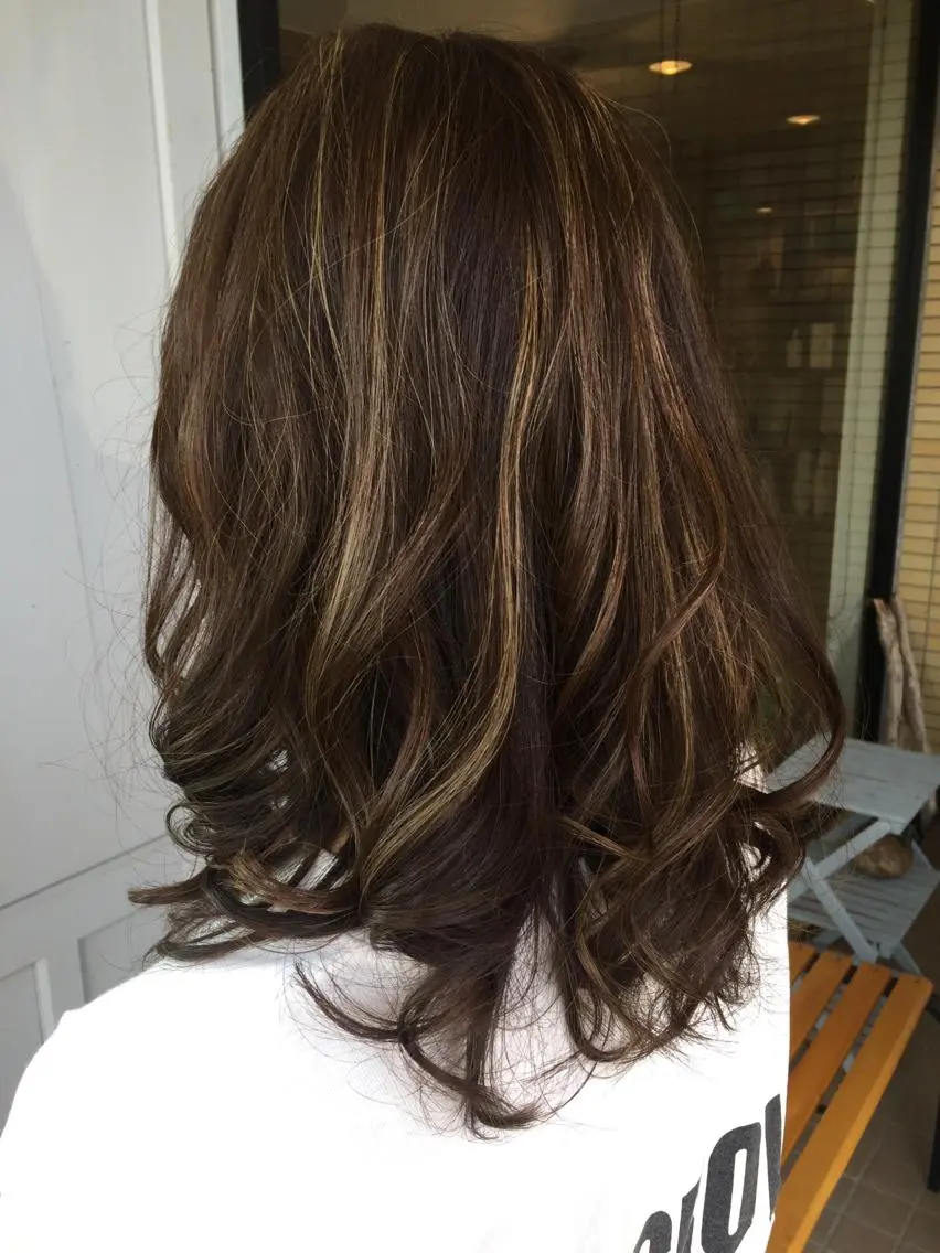 ロング カラー アッシュ ミント ツキダテ ユイのヘアスタイル