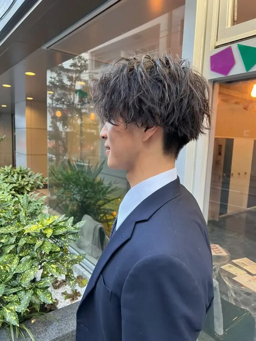 ショート メンズ センターパート メンズパーマ ヘアセット Riganuts王子 Hayato✂︎のヘアスタイル