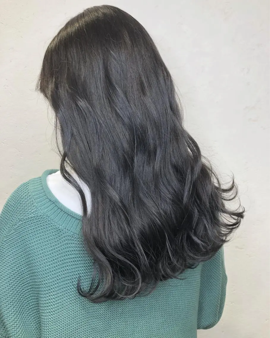 ロング カラー ダークグレー ダークグレージュ グレージュ あさだ しゅうたろうのヘアスタイル