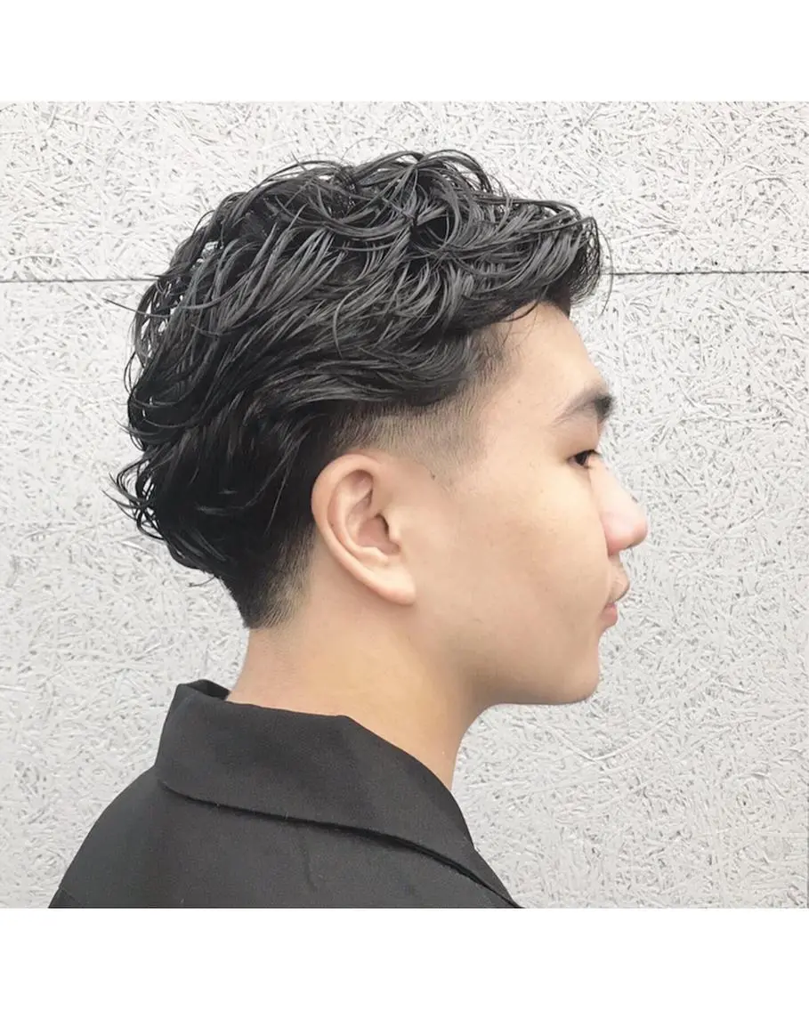 ショート パーマ メンズ メンズパーマ ツーブロック ショートヘア カット パーマ トリートメント ✂︎ウルフ・ショート ✂︎MIKUNIのヘアスタイル