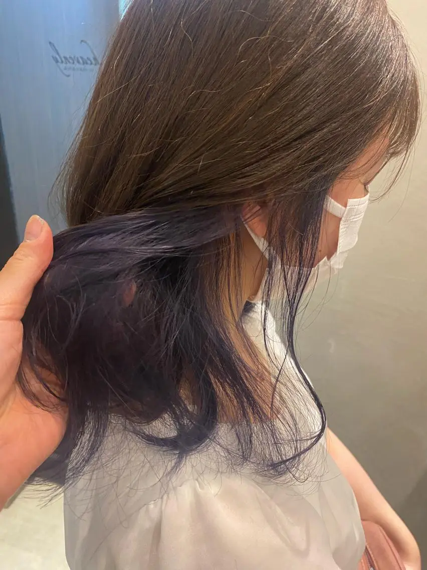 ミディアム カット ヘアカラー トリートメント 新宿/顔周りカット +レイヤー=しずく♩のヘアスタイル