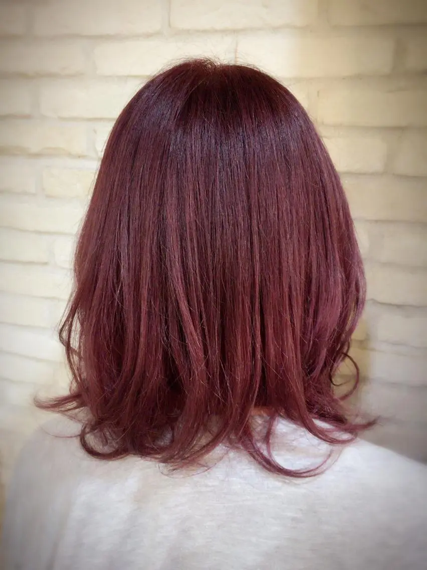 ミディアム ヘアカラー トリートメント 横浜🍒ルーツカラー エクステ／RIEのヘアスタイル