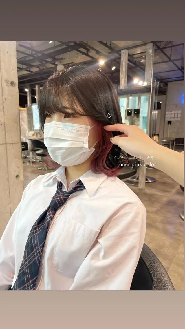 ショート カラー パーマ ヘアアレンジ メンズ キッズ ネイル マツエク・マツパ アイブロウ 透明感カラー・レイヤ ー🎀amika🎀のヘアスタイル