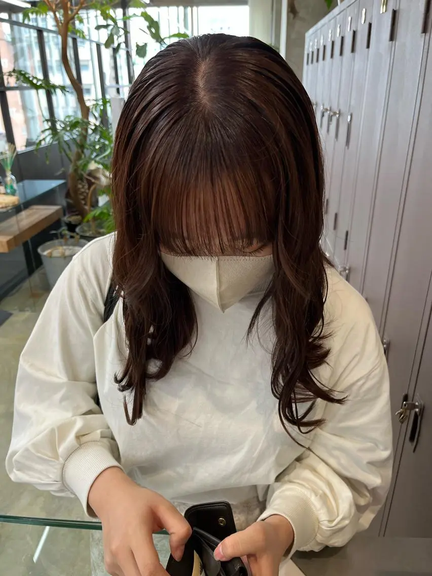 ロング カラー ブラウンカラー ピンクカラー ピンクブラウン ナガノリノ /ボブ/ ベージュ/暖色のヘアスタイル