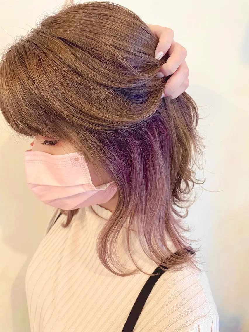 ミディアム カラー カット ヘアカラー トリートメント AKALA HAIR 西宮店 Juriのヘアスタイル