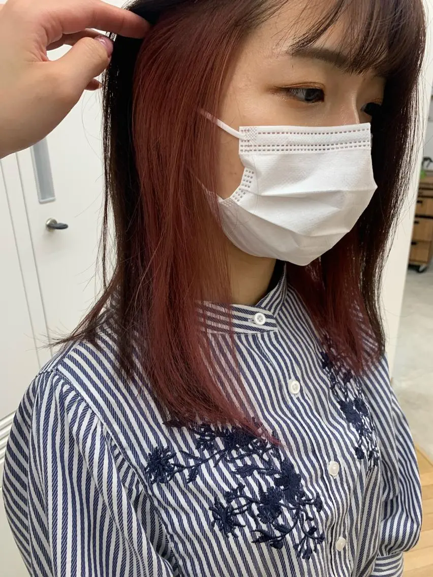 ミディアム カラー ピンクカラー ヘアカラー トリートメント cirrus🕊 山縣あかりのヘアスタイル