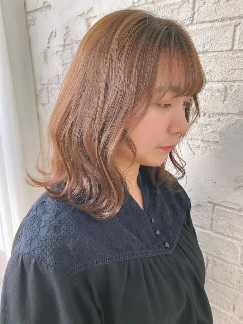 ミディアム カラー ヘアカラー トリートメント 小顔カット/艶 カラー特化♡MIHOのヘアスタイル