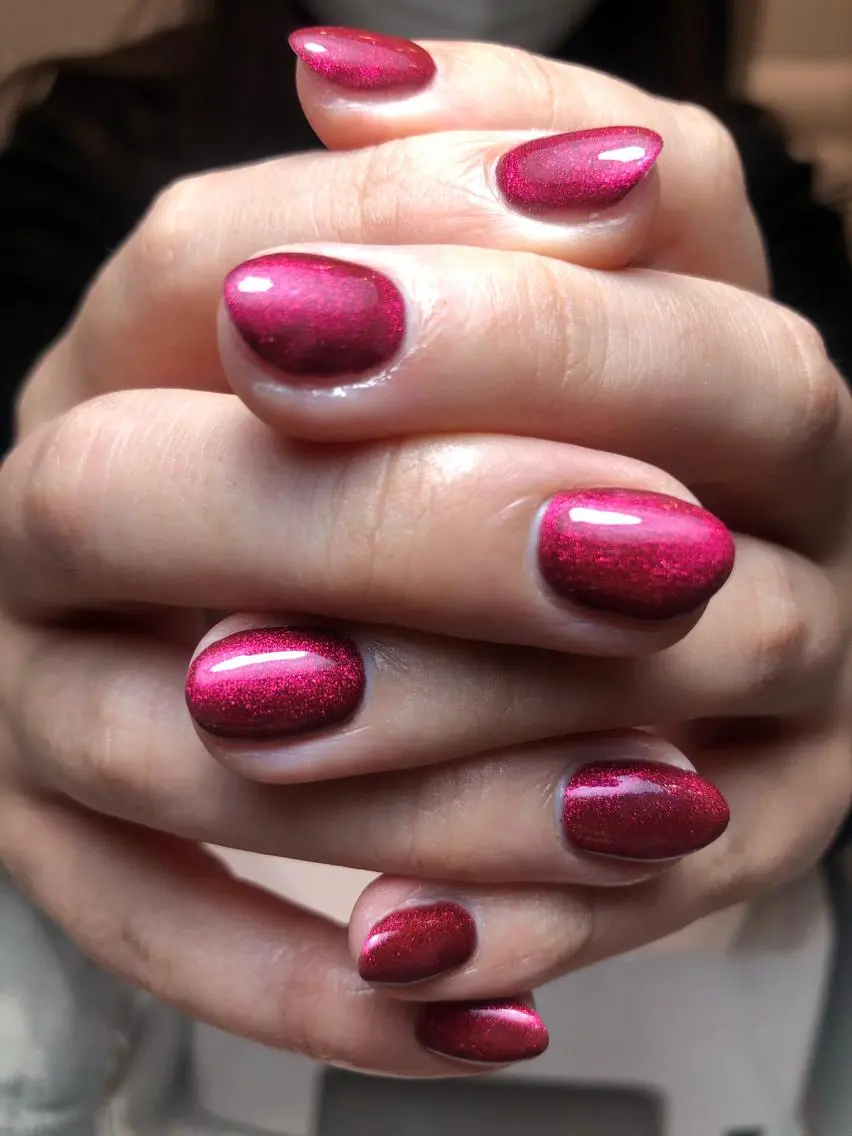 ネイル ラメ(グリッター) ワンカラーネイル bijou nails 蓮のネイルデザイン