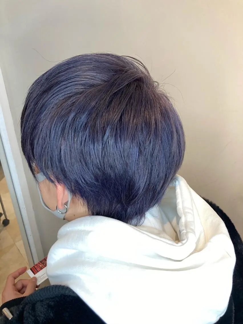 ショート カラー メンズ メンズブリーチ マッシュ ブリーチ ラベンダーカラー カット ヘアカラー トリートメント 高木 陽平のヘアスタイル