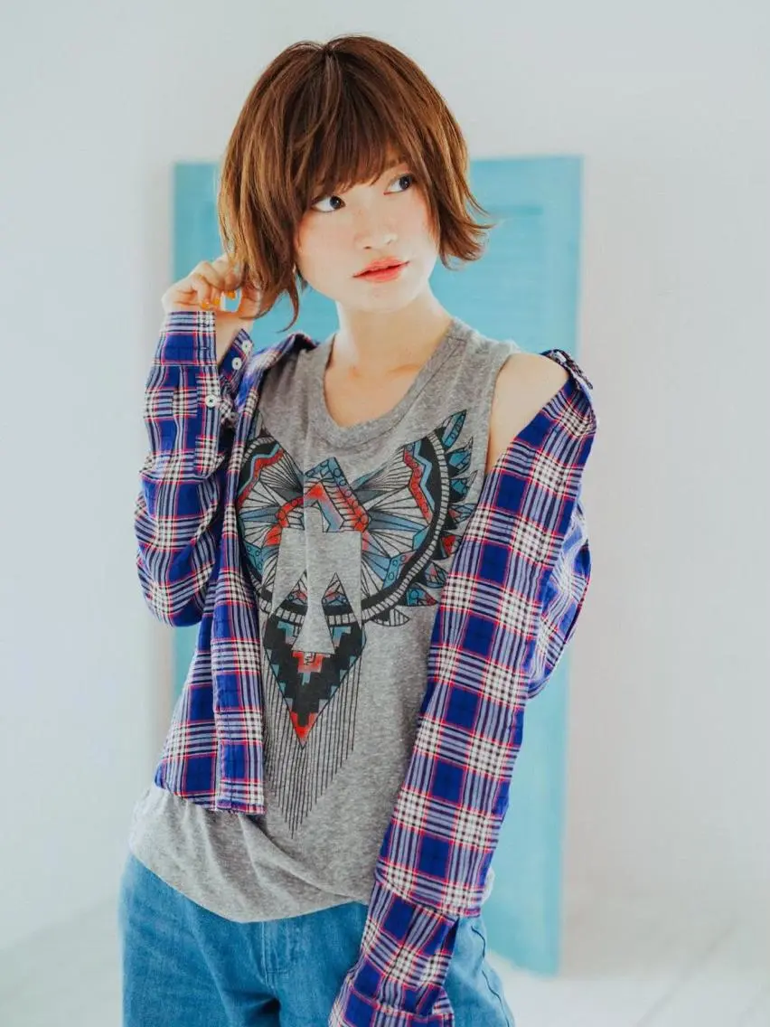 ショート カラー パーマ ヘアアレンジ メンズ キッズ ネイル マツエク・マツパ メンズウルフカット ハンサムショート アディクシーカラー 透明感カラー ボブ 藤井 仁紀のヘアスタイル