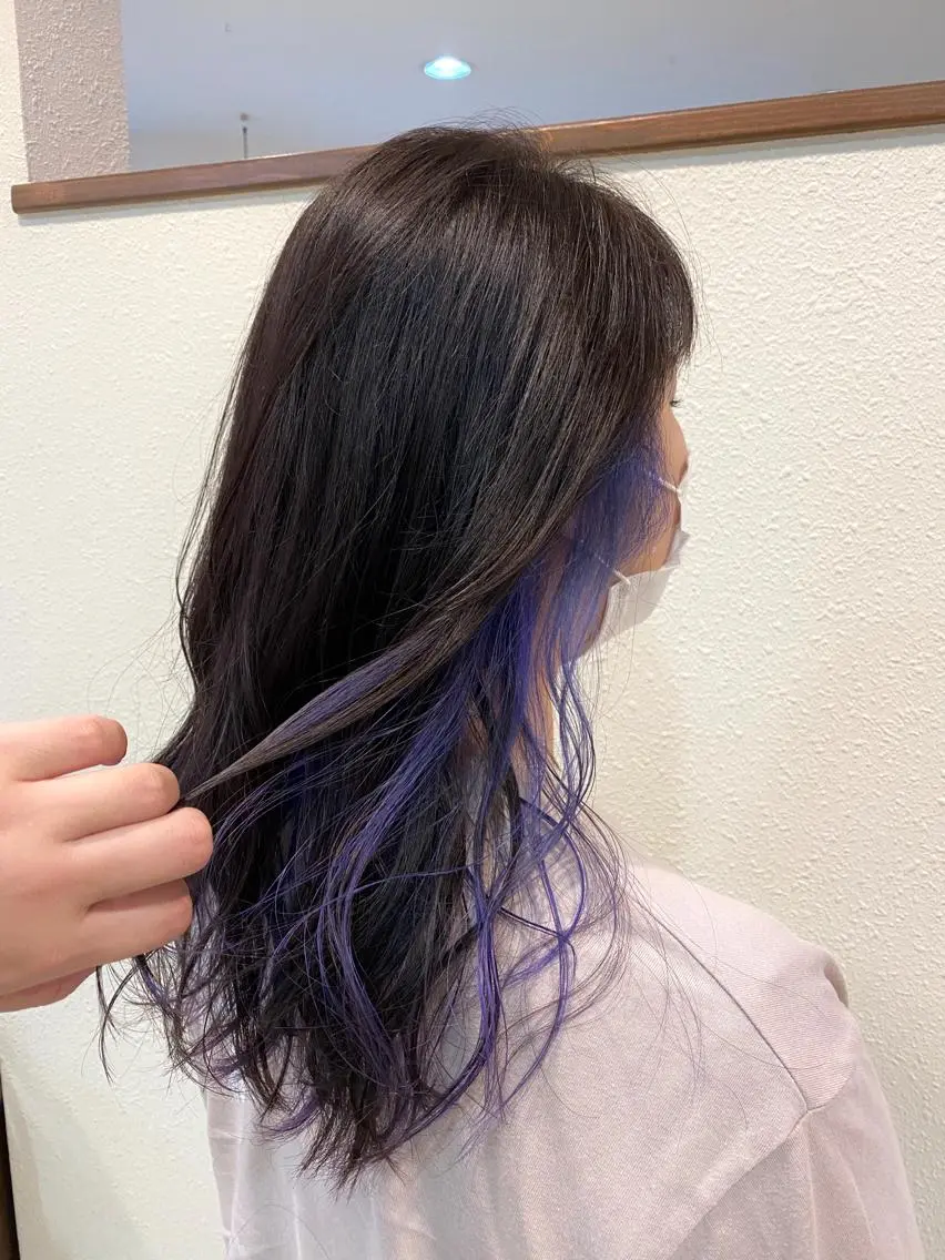 ロング カラー インナーカラー ヘアカラー トリートメント 中川 茜里のヘアスタイル