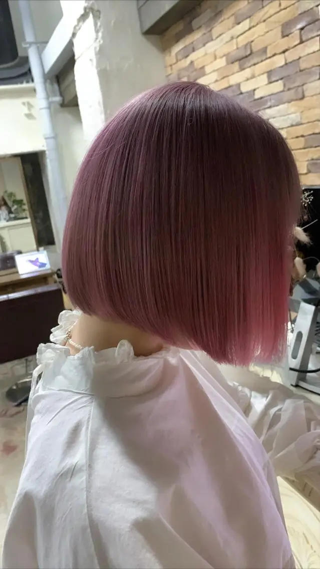 ショート カラー ピンクカラー トリートメント /カラー/NAOKIのヘアスタイル