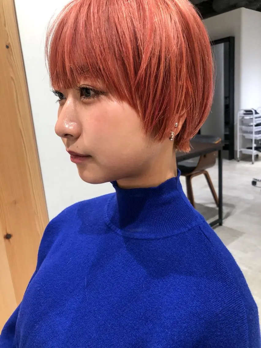 ショート カラー ピンクカラー ショートヘア カット ヘアカラー トリートメント ヘアセット センスをお届けします 大谷将生infpのヘアスタイル