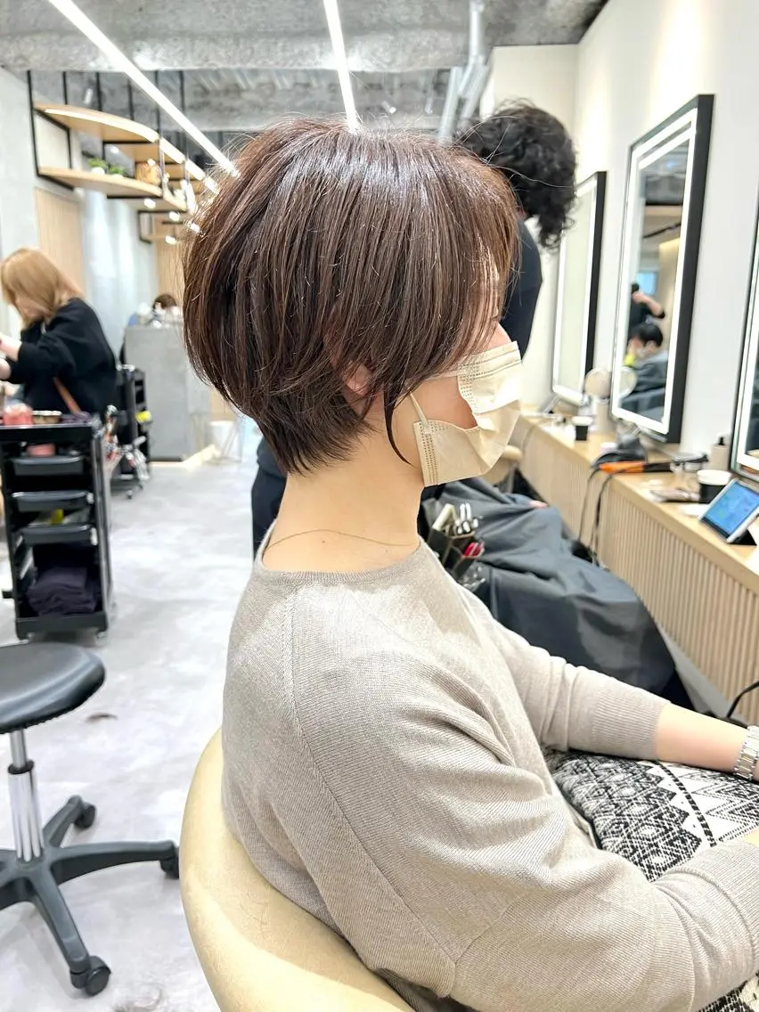 ショート 丸みショート ショートヘア 【似合わせ・レイヤー ・パーマ】海気のヘアスタイル