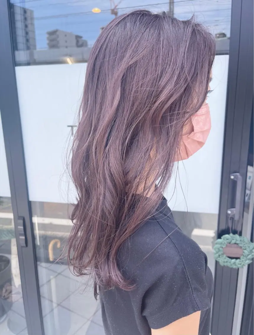セミロング カラー ベージュカラー ブリーチ ラベンダーカラー ラベンダーベージュ ブリーチなしカラー ダブルカラー /まつ毛パーマ🎀のヘアスタイル