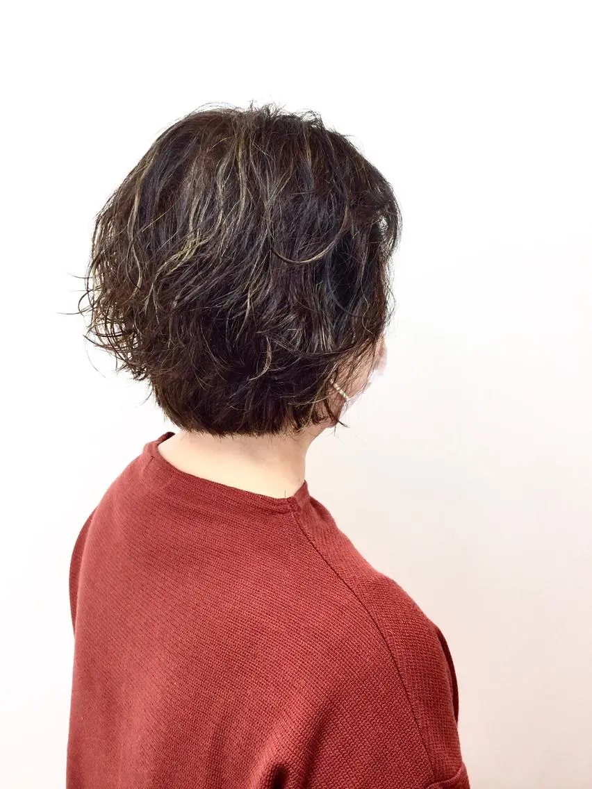 ミディアム カラー パーマ Annon プライベートサロンのヘアスタイル