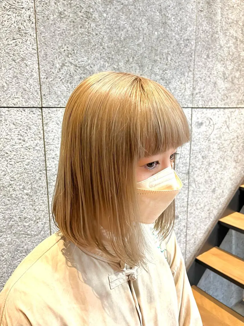 セミロング カラー ヘアカラー トリートメント ボブ/レイヤー/ ハッシュカット/河内のヘアスタイル