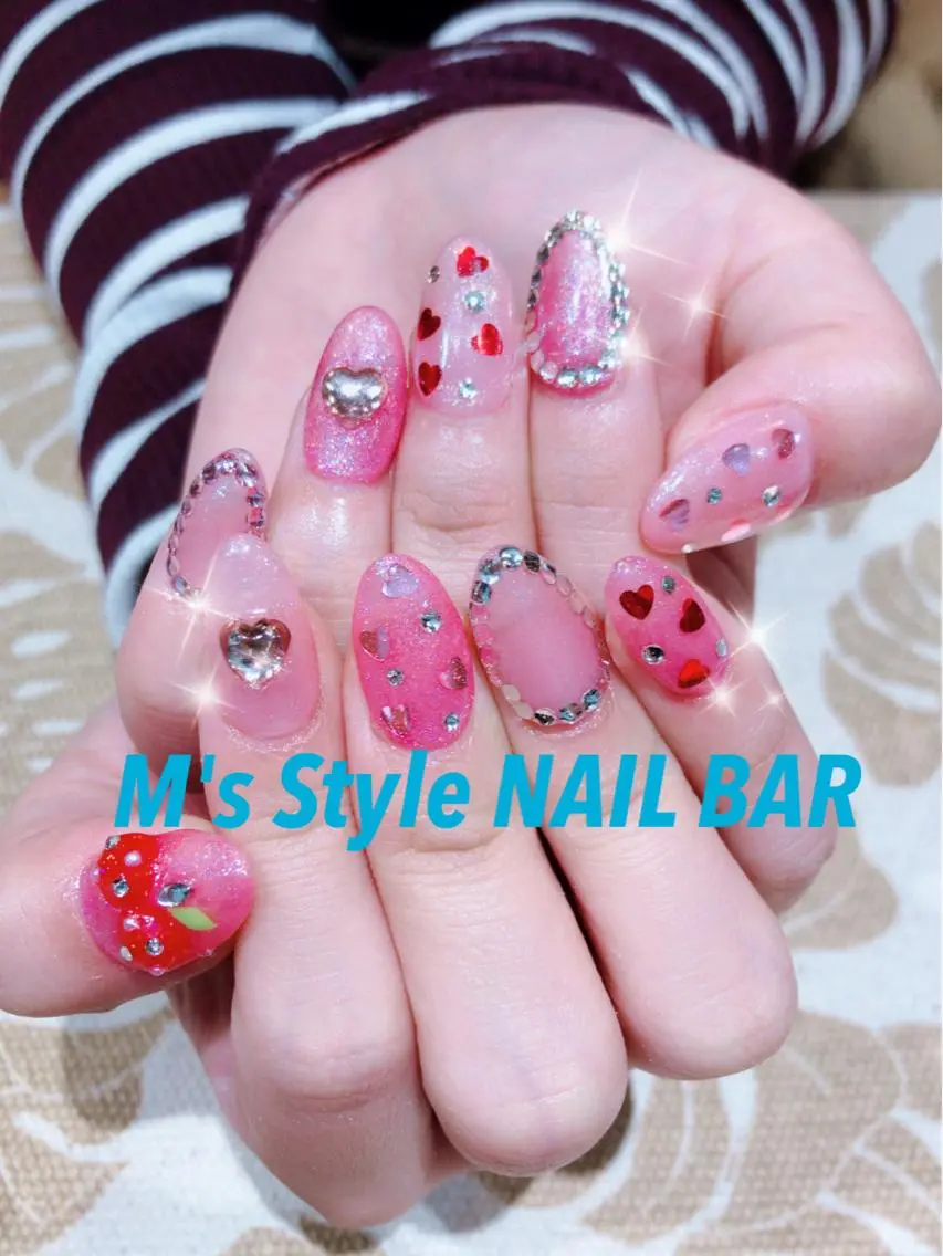 ネイル ハート 持ち込み ハンドネイル M's Style NAIL BARのネイルデザイン