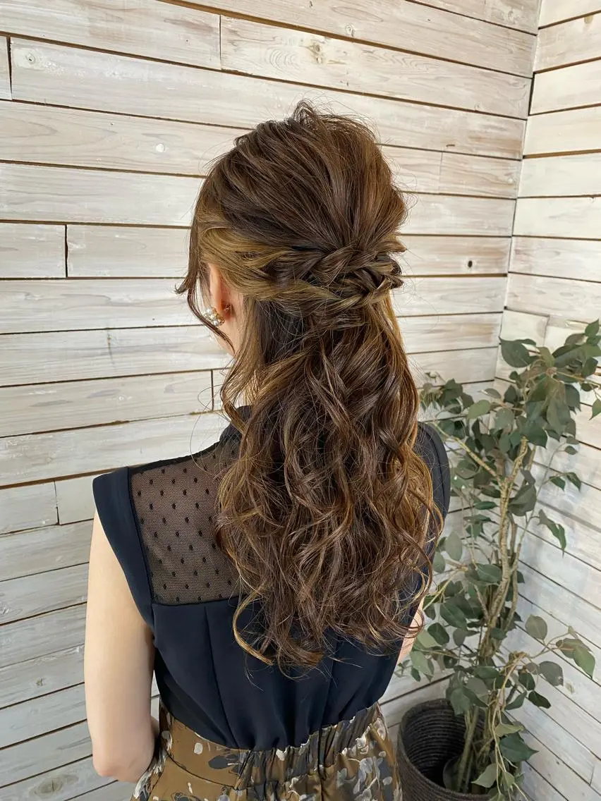 ロング ヘアアレンジ ハーフアップ ロング ボブ指名多数◎ 田中夕子のヘアスタイル