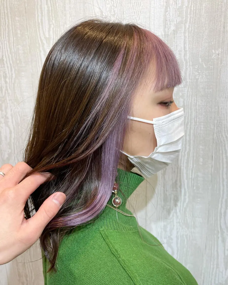 ミディアム カラー ヘアアレンジ HUENEST アカデミーサロンのヘアスタイル