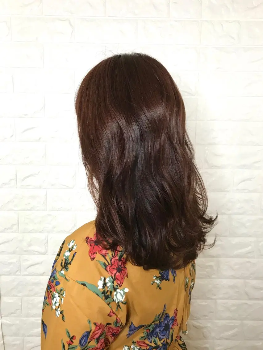 セミロング カラー ブラウンカラー ショコラブラウン イルミナカラー 髪質改善縮毛矯正 美容師✂️山崎竜二のヘアスタイル