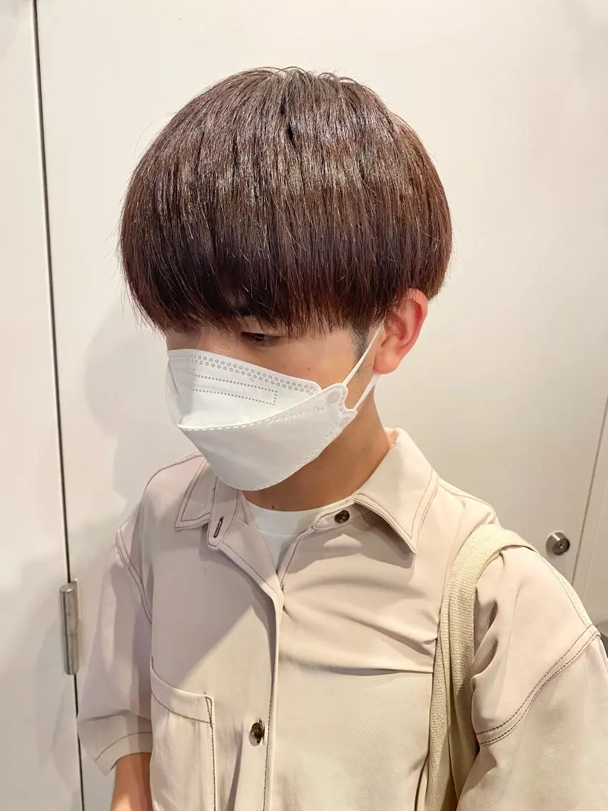 ショート カラー メンズ レッドカラー JINKIメンズ特化 メンズカットパーマのヘアスタイル