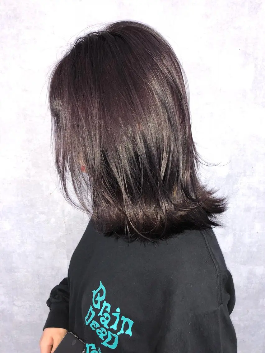 カラー グレージュ ラベンダーカラー ラベンダーグレージュ ラベンダーグレー レイヤーカット BLend 渋谷のヘアスタイル