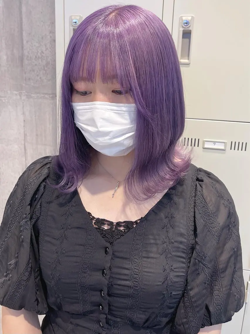 ミディアム カラー ヘアアレンジ アッシュ アッシュグレー アッシュグレージュ バレイヤージュ ミストバング カット トリートメント 似合わせヘア💎 Ÿutóのヘアスタイル
