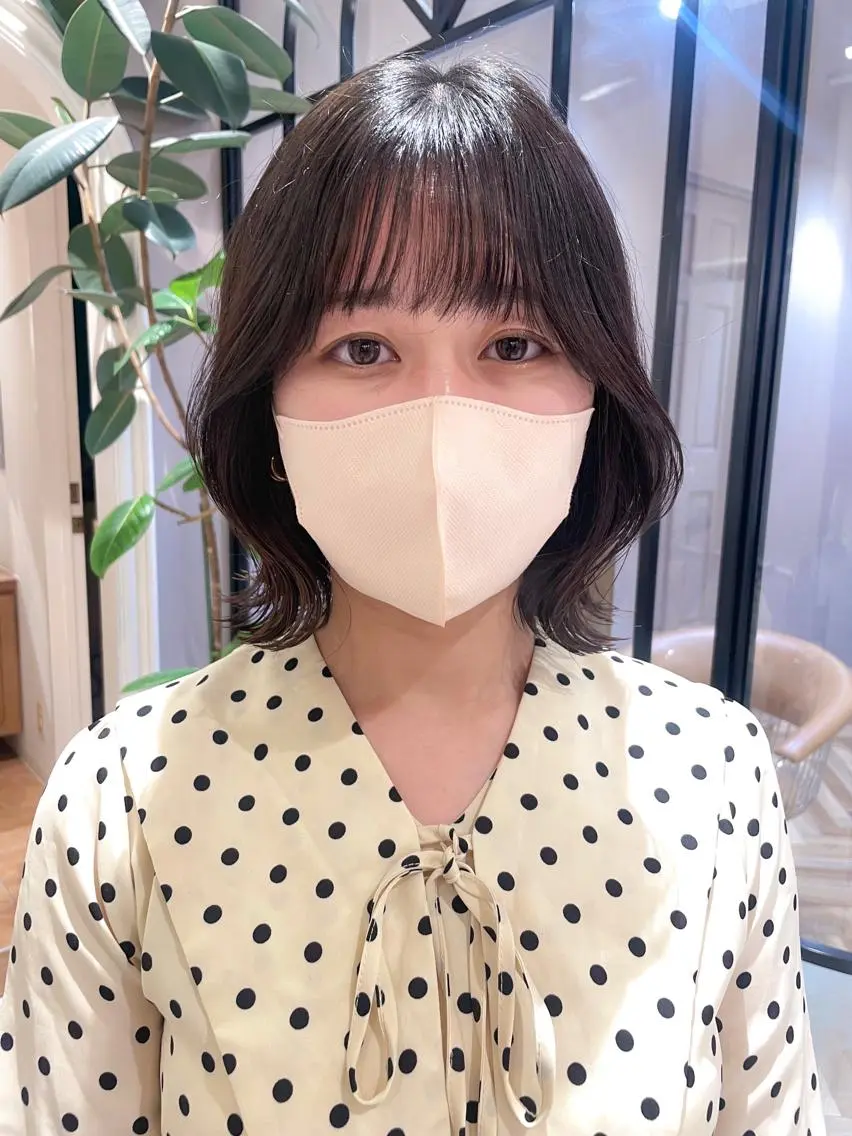 ミディアム カラー レイヤー🇰🇷小顔 見せ顔周り💕トモミのヘアスタイル