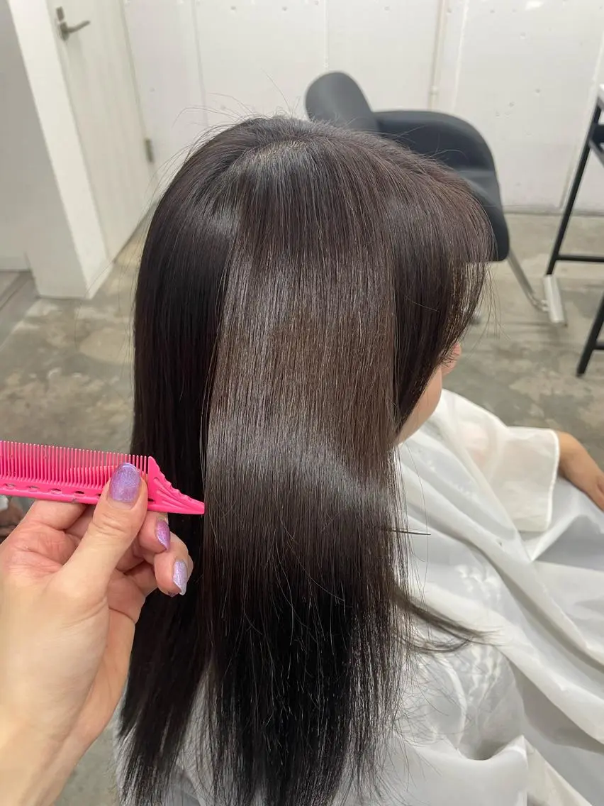 セミロング カラー バレイヤージュ ミストバング ダブルカラー  フェイスフレーミング グラデーションカラー ヘアカラー トリートメント ヘッドスパ 🧡艶髪/エクステ 🫧🧡YUKI❄️のヘアスタイル