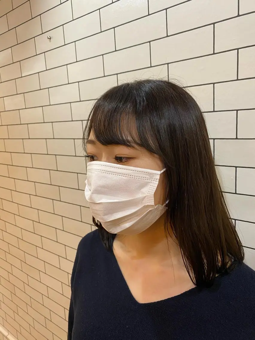 ミディアム パーマ ミディアムパーマ TAI透明カラー 柔らかい縮毛矯正のヘアスタイル