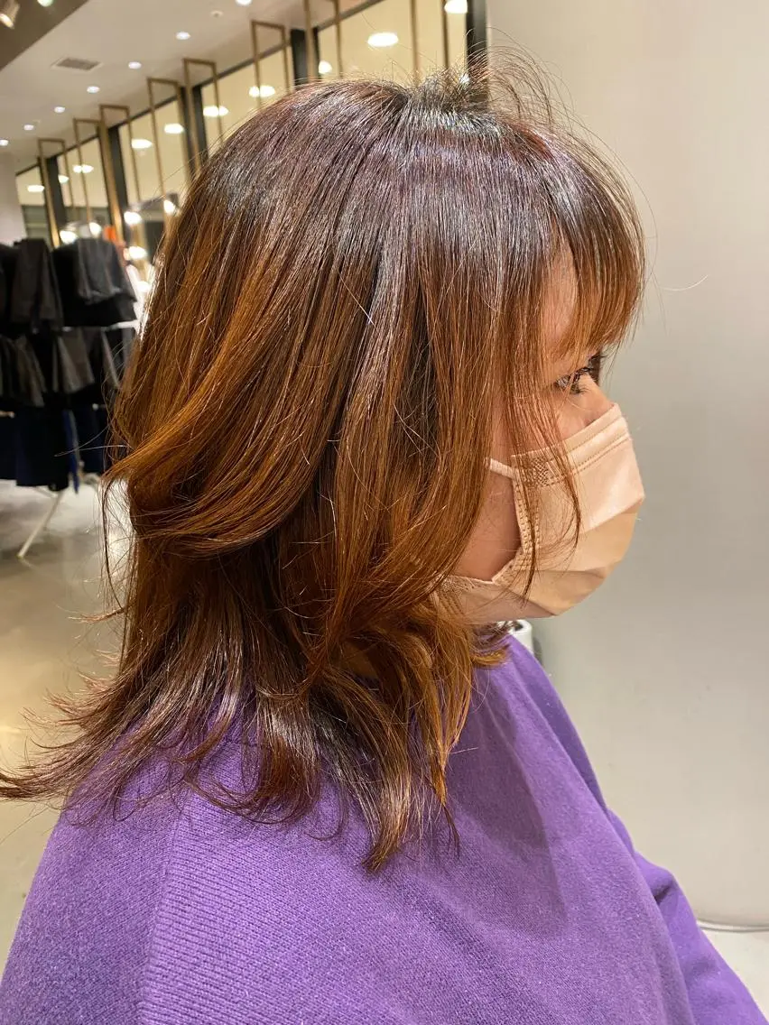ミディアム unopulir 景山　凌のヘアスタイル