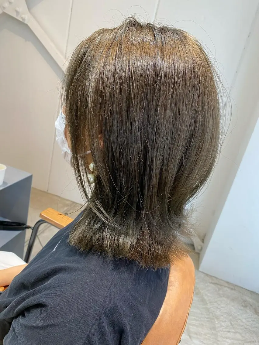 ミディアム カラー 似合わせレイヤー 阿波座/ふじむらのヘアスタイル