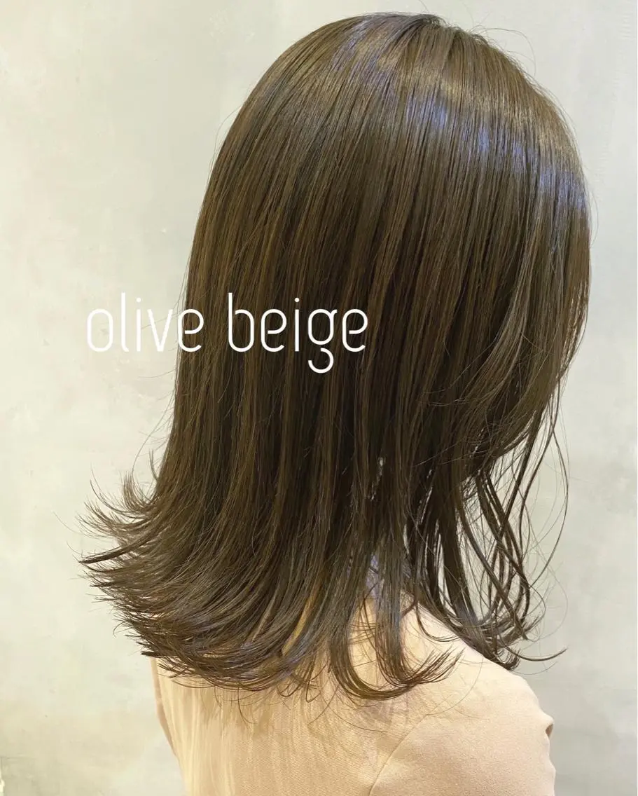 ミディアム カラー ベージュカラー オリーブベージュ カラー系/カット特化 🟠オオタキマサシのヘアスタイル