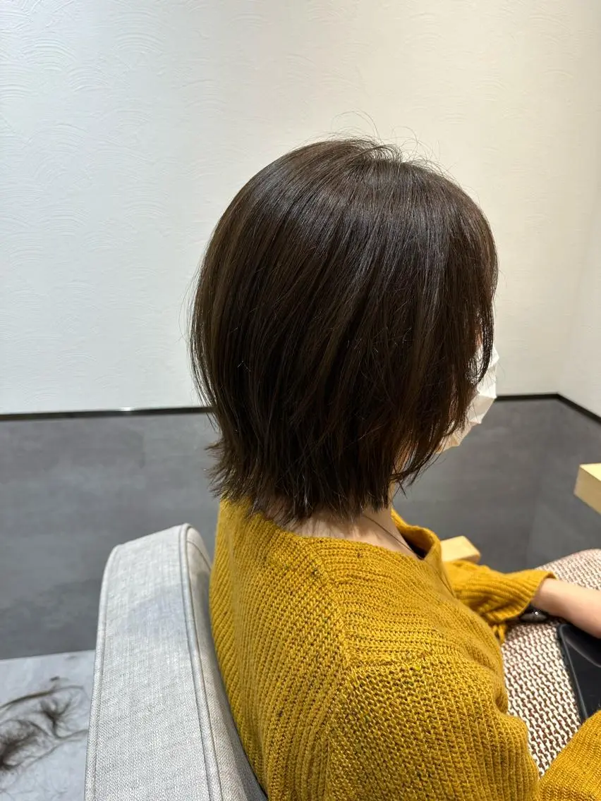 ミディアム カラー カット ヘアカラー やまぐち あやみのヘアスタイル