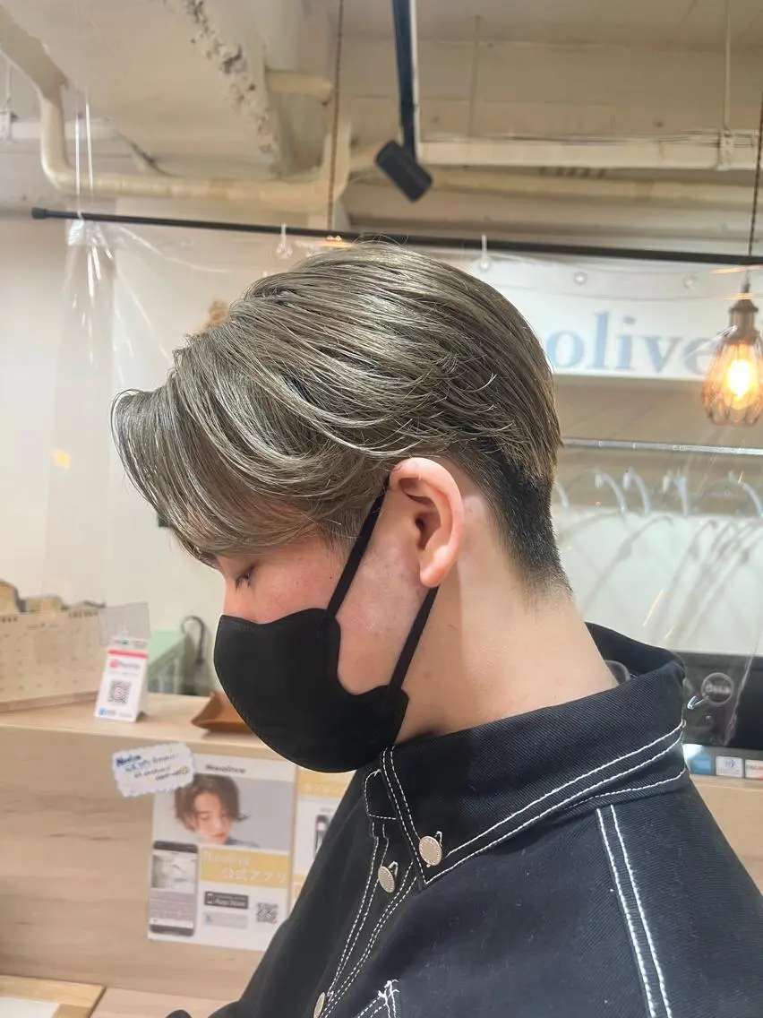 ミディアム カラー メンズ センターパート カット ヘッドスパ メンズカットパーマ ✂️ JOYAのヘアスタイル