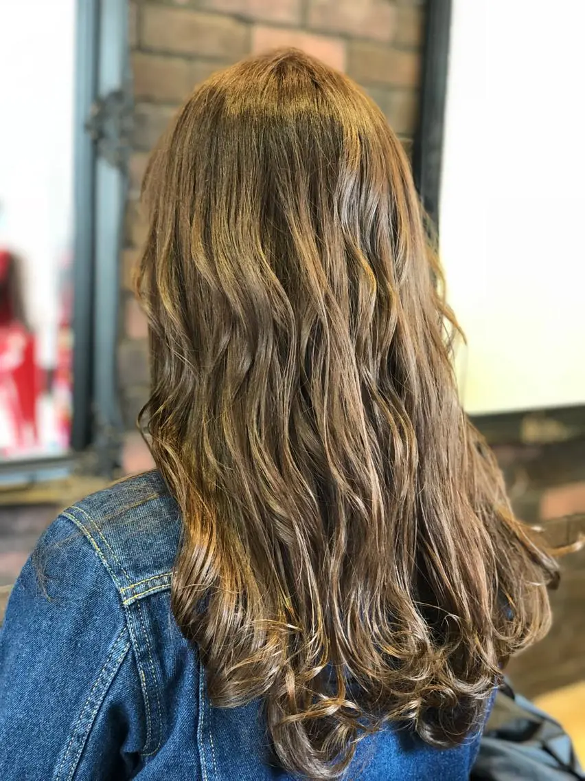 セミロング カラー パーマ カット ヘアカラー トリートメント 松尾謙佑【ハイライト LEDエクステ】のヘアスタイル