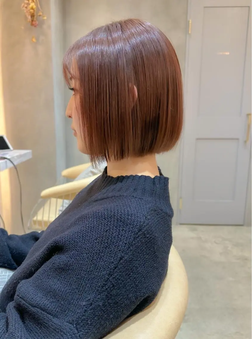 ミディアム カラー カット ヘアカラー トリートメント ボブ/ショート/ 縮毛矯正⚜️工藤昴のヘアスタイル
