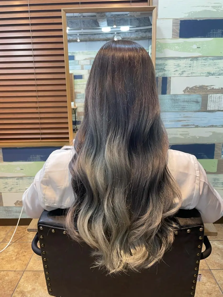 ロング カラー カット ヘアカラー パーマ 縮毛矯正 トリートメント ヘッドスパ 透明感カラー⭐️ 田嶋麗奈のヘアスタイル