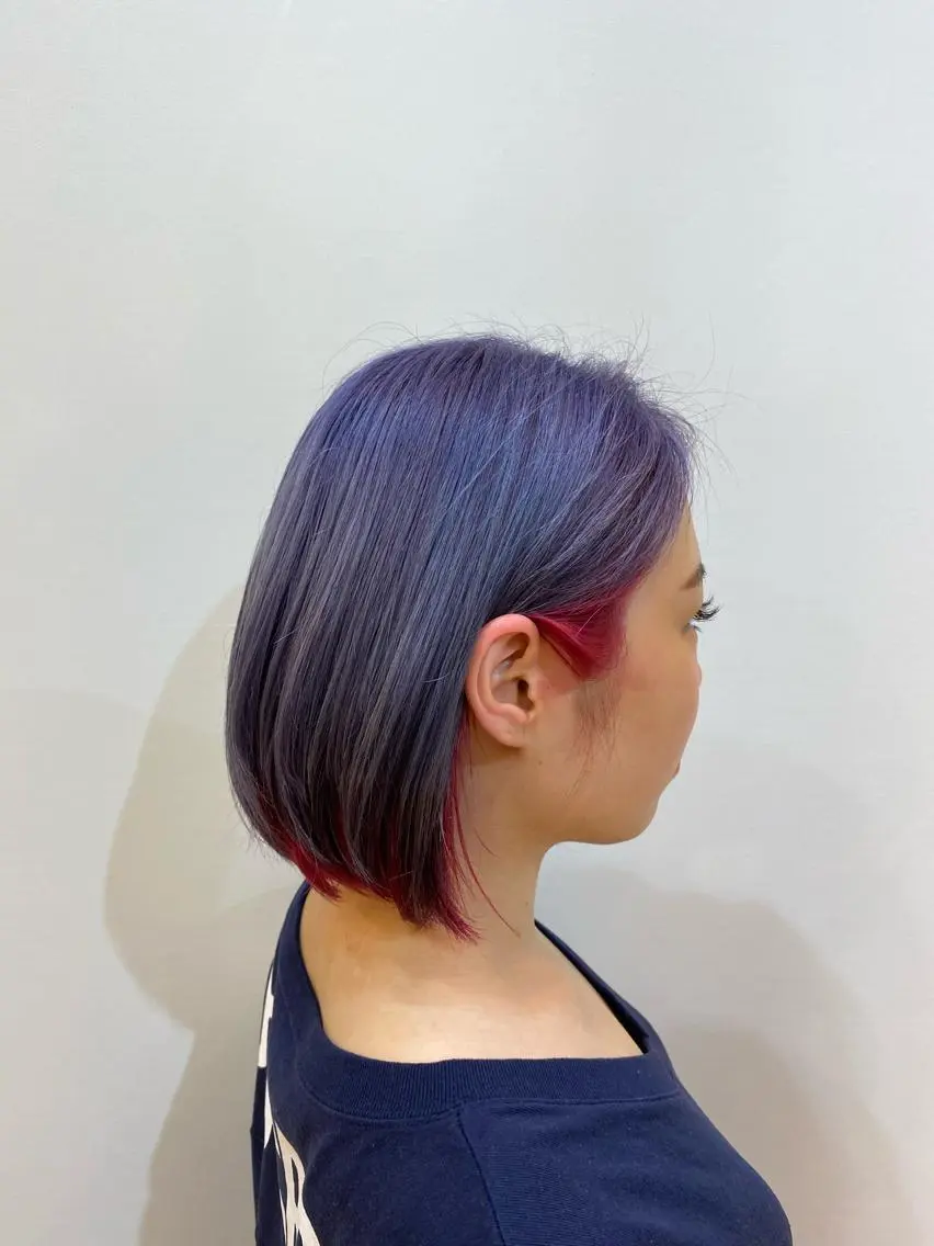 ショート パープルカラー 黒川 奨のヘアスタイル
