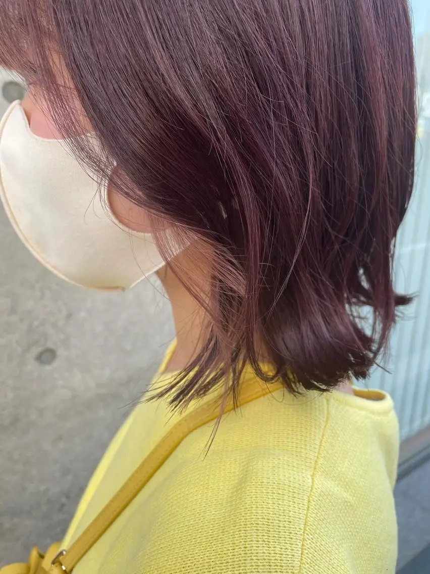 ミディアム カラー やまさきえりこ ニュアンスパーマのヘアスタイル